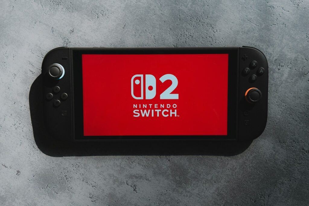 The nintendo switch 2 with a red screen.